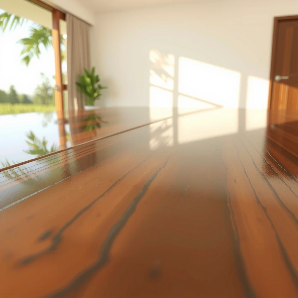 Polished wood surface