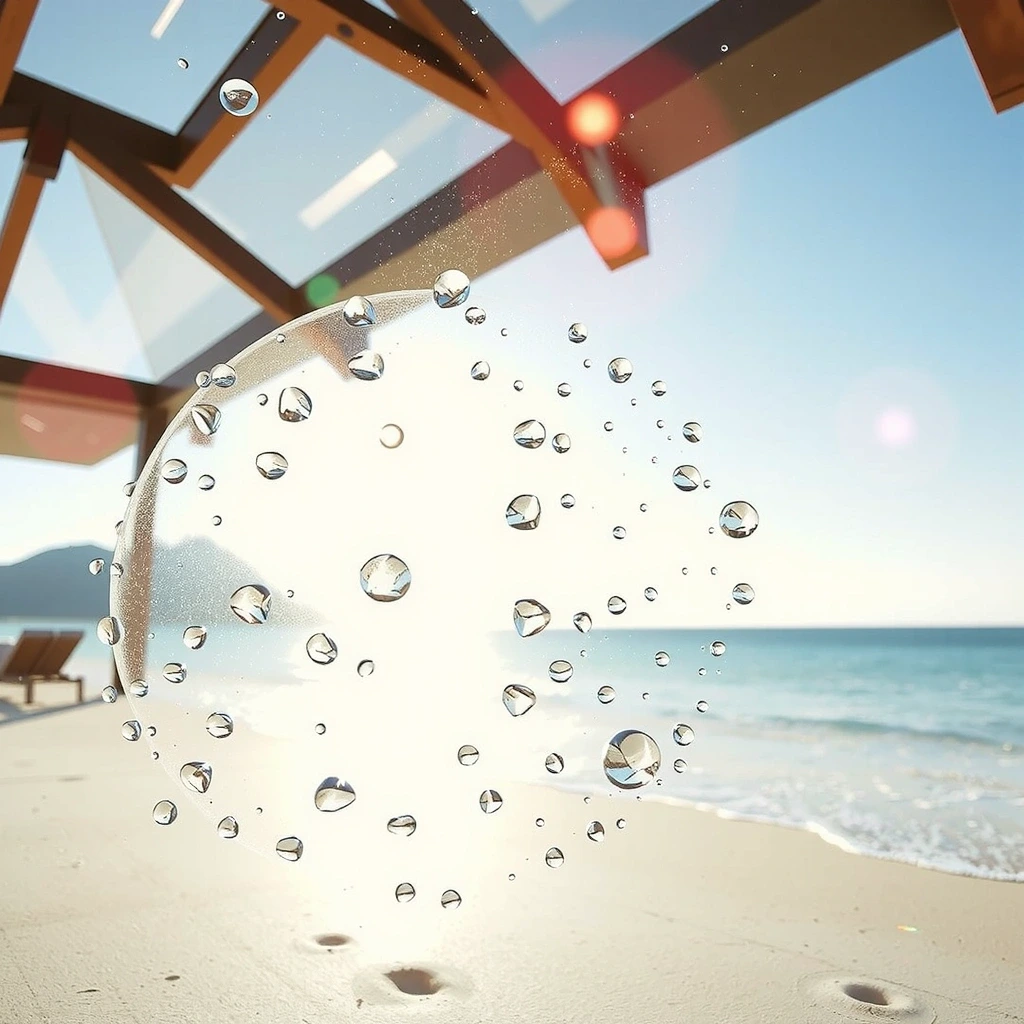 Sparkling clean glass macro